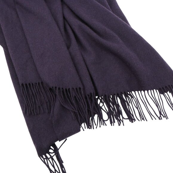 RH Restoration Hardware 100% Cashmere Fringe Trim Purple Thrown Blanket 50 x 69 - Picture 2 of 5